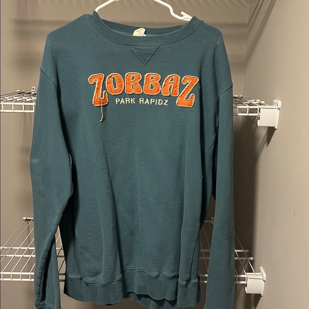 Blue 84 Zorbaz Teal Sweatshirt with Orange Accents Size Large